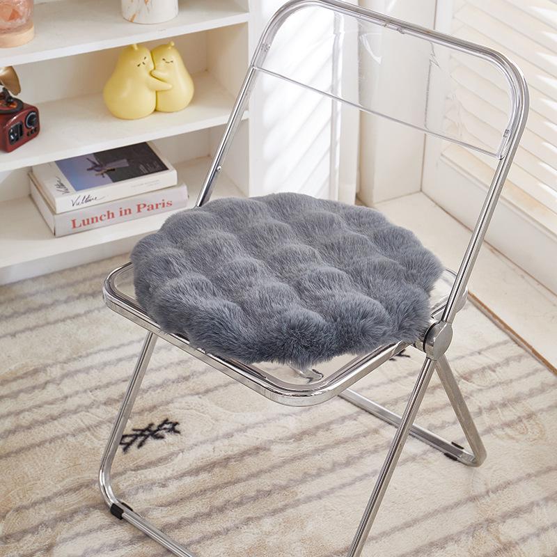 Cozy Winter Rabbit Plush Seat Cushion for Office Chair