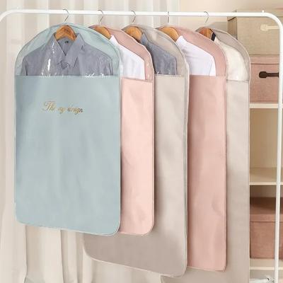 Cetim Roupas Capa de Poeira Vestido Saco Pendurado Terno Casaco Protetor Guarda-roupa Saco de Armazenamento Cetim À Prova de Poeira Vestido Organizador