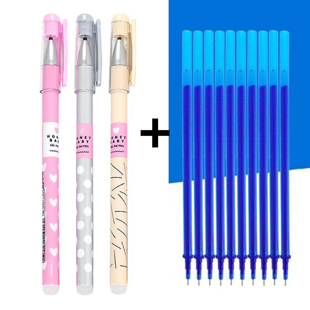Penna gel cancellabile Deli Penne a punta porosa 0,5 mm Ricarica inchiostro blu nero con gomme cancellabili sensibili al calore per bambini Penna da scrtura  21