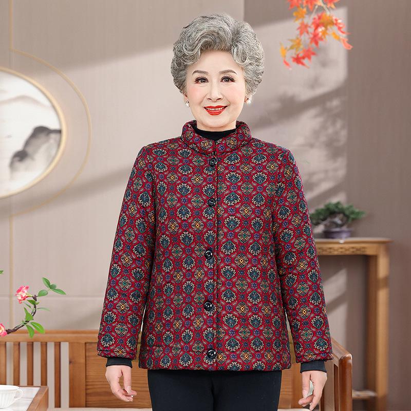 Plush Lined Winter Short Down Jacket for Petite Women and Grandmothers
