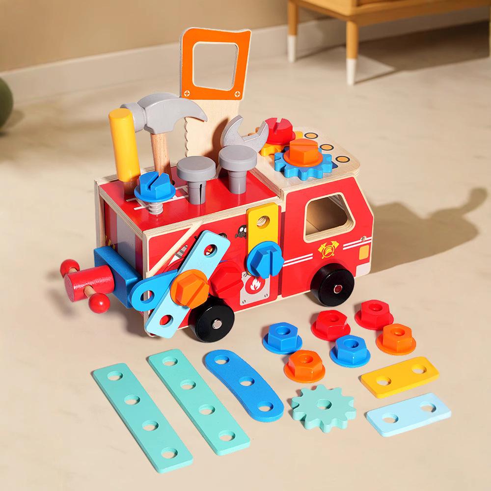 Wooden Toy Tool Set for Kids: Disassembly, Assembly, and Repair Play