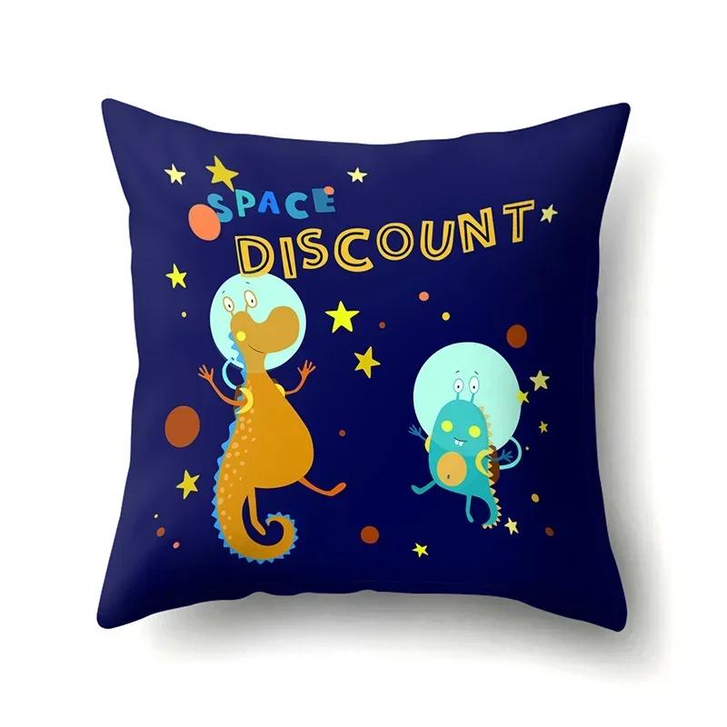 Cute Cartoon Dinosaur Pillowcase  Animal Polyester Cushion Cover Waist Throw Sofa Home Decoration Pillow Cases