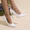 New Patent Leather Pointed Toe Stiletto Heel Shoes, Luxury Elegant Women's Pumps, Size 34-43