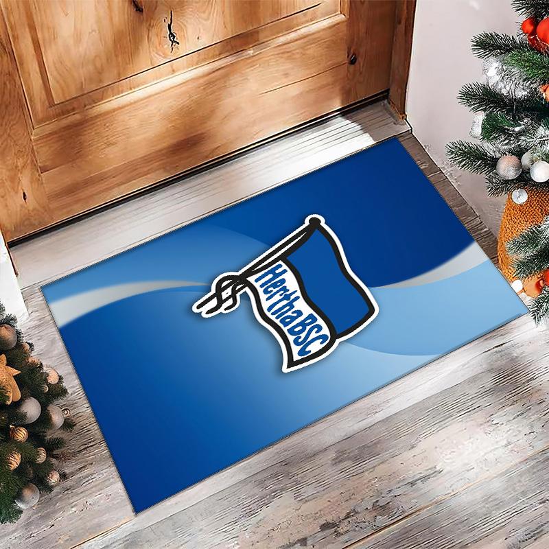 hertha bsc FC Soccer Football Pattern Soft Area Rug Non Slip Indoor Floor Carpet Sports Decor Mat for Bedroom