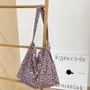 Korean Style Pink Leopard Print One-Shoulder Tote Bag