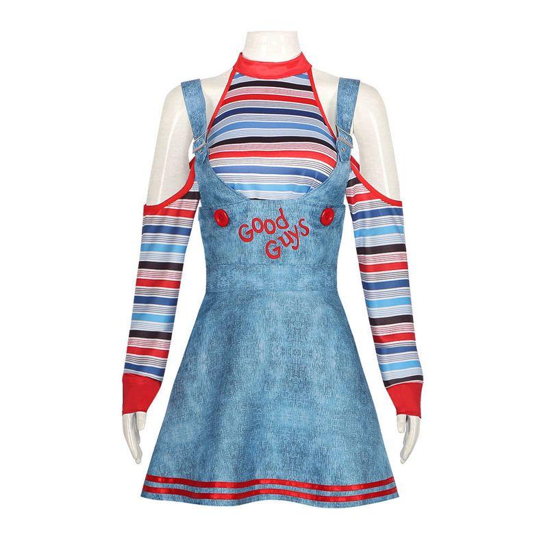 Halloween Ghost Doll Cosplay Costume Carnival Horror Ghost Doll Clown Girl Cosplay Costume