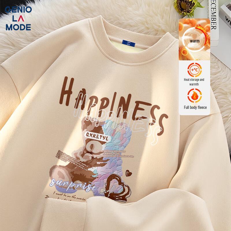 

GENIOLAMODE Men s Fleece-Lined Round Neck Sweatshirt M