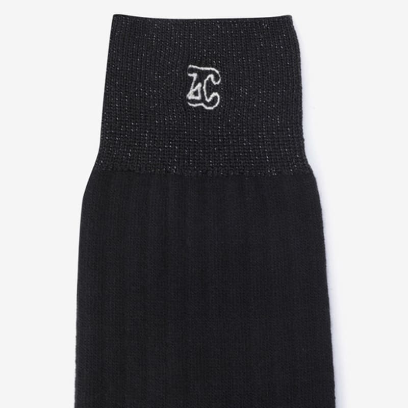 ZOOC Rib Embroidered Logo Socks BK_Z252PHN003