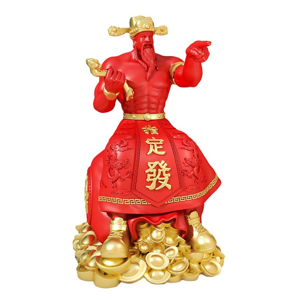 Chinese Cai Shen Statue Feng Shui Decor for Home Office Chinese New Year Gift