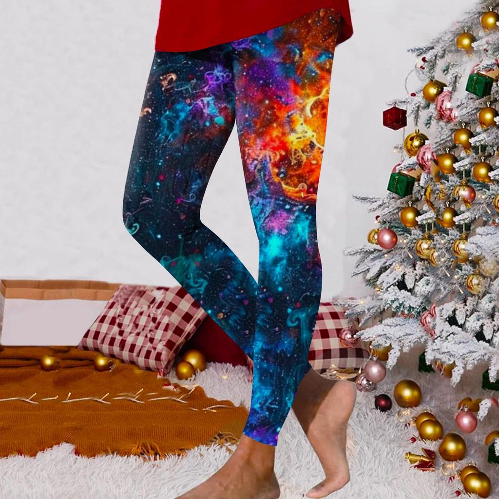 Women's Fashion Outdoor Sky Printed Slim Elastic Yoga Casual Pants