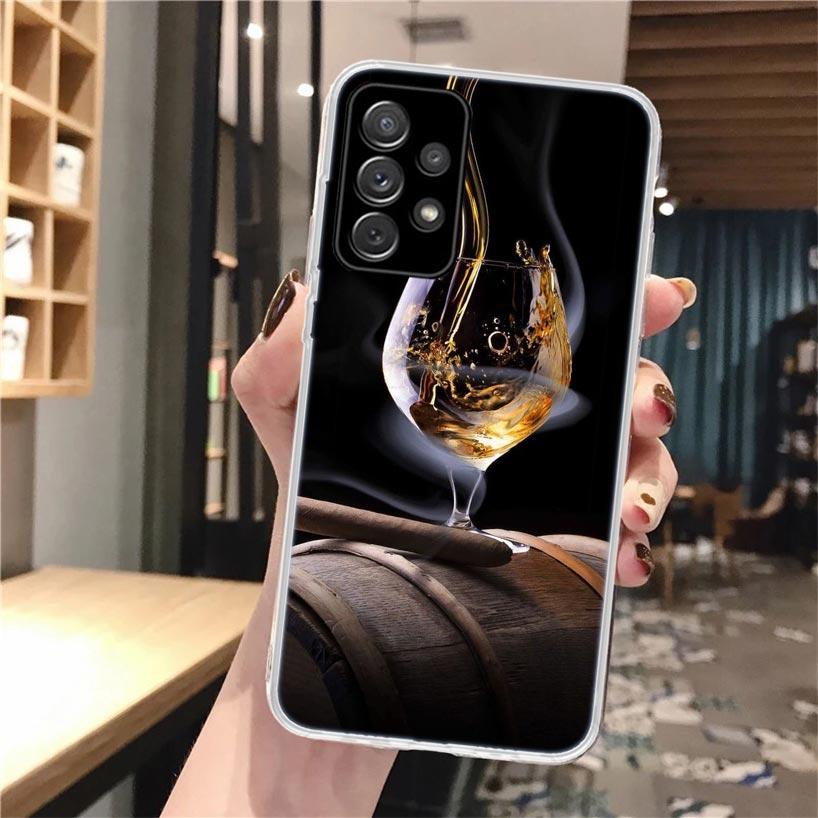 Cigar Whiskey Ice Drink Soft Phone Case For Samsung Galaxy A17 A16 A15 A14 A13 A56 A55 A54 A53 A36 A35 A34 A33 A26 A25 A24 A23 A