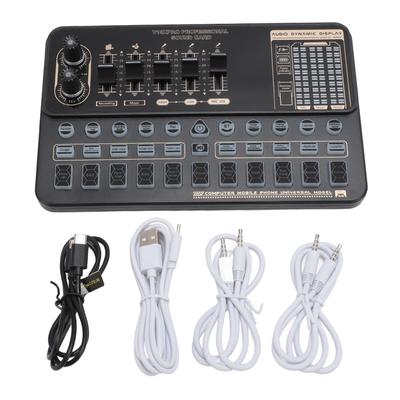 Live Sound Card Bluetooth Accompaniment Smart Noise Reduction Voice Changing Sound Mixer Board for