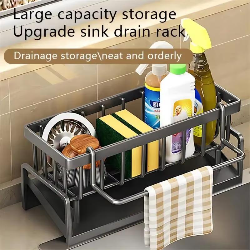 New Kitchen Drain Rack Hook Removable Cleaning Supplies Brush Place Bathroom Storage Rack Sink Storage Rack Removable Rack