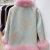 Satin National Style Buckle Imitation Fox Fur Coat Women's Young Fur Coat Winter New