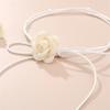 Stylish Camellia Jewelry Set Unique Flower Beaded Necklace and Earrings Floral Theme Neckchain Ear Studs Ornament