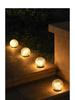 Solar LED Crackle Glass Globe Light for Outdoor Garden & Lawn, Waterproof In-Ground Accent.