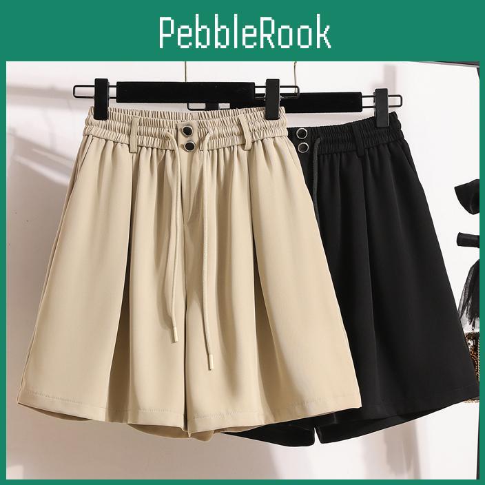 Women 2024 Dimanaf Plus Size Summer Pants Wide Leg Pants 5xl High Waist Shorts Elastic Loose Casual Basic Short Pants
