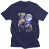 Men Three Moon Elephants T Shirt Summer Short Sleeve Pure Cotton Colthing Leisure Novelty Creative Graphics Tee Tops