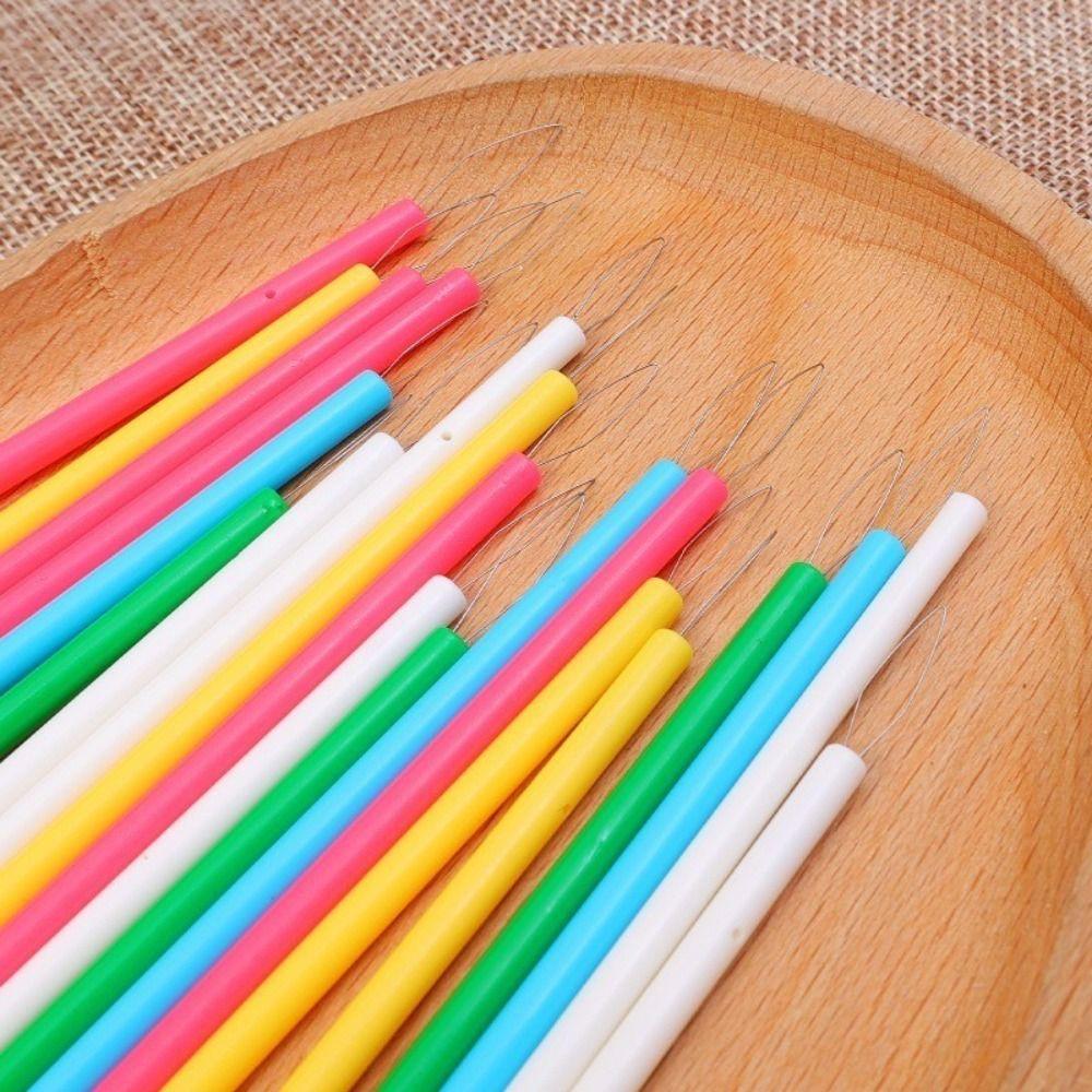 10Pcs Needlework Threading Needle Threaders Embroidery Cross Stitch Sewing Accessories Large Hole Beaded Accessories Long Handle
