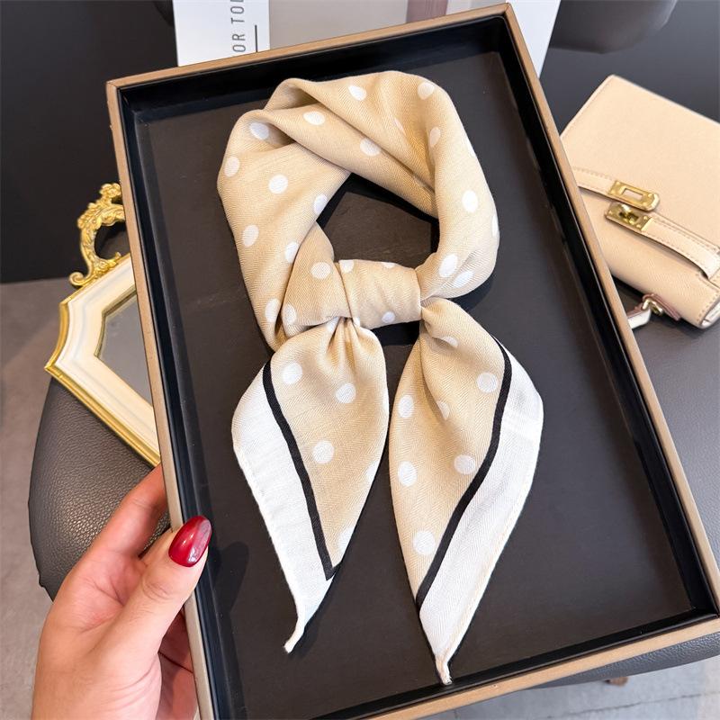 Luxury Brand Linen-Cotton Print Square Scarf Women Neck Tie Female Hair Bandana Headkerchief Shawl Wrap Hijab Echarpe