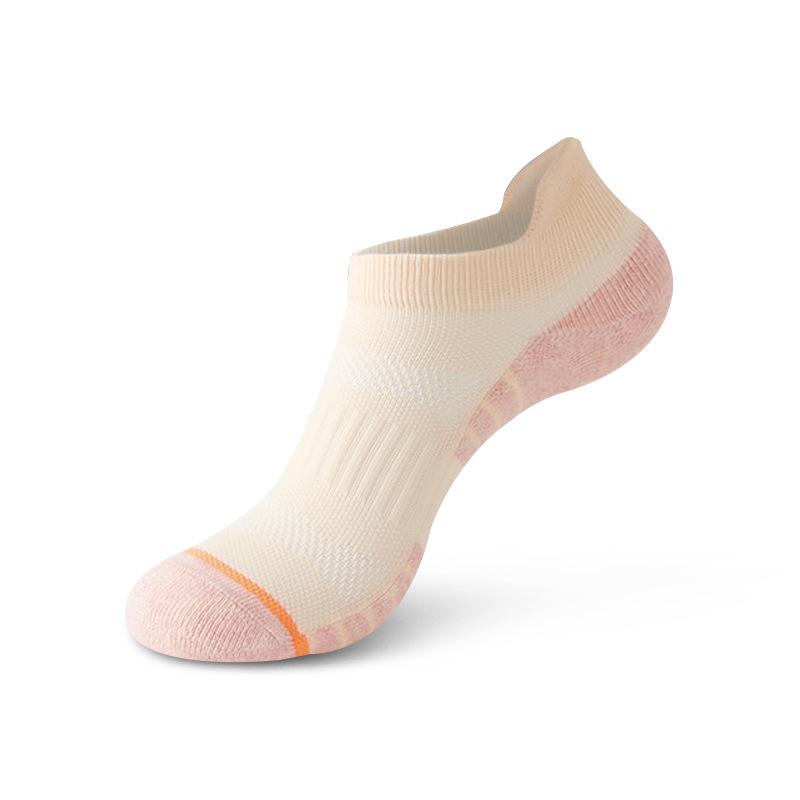Women's Summer Mesh Breathable Sports Socks - Running, Marathon, Badminton, Boat Socks, Terry Loop Bottom, Short Style