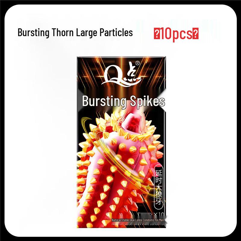 Q Point Ultra-Thin Pink Condoms with 3D Surrounding Particles - Odorless, Super Lubricated, Female Pleasure Enhancing.