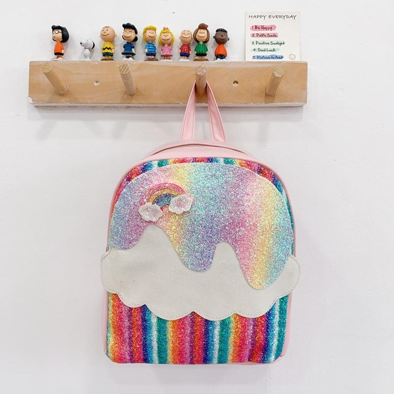 Unicorn Print Fashion Sequins Cartoon Kids School Backpack With Curved Straps