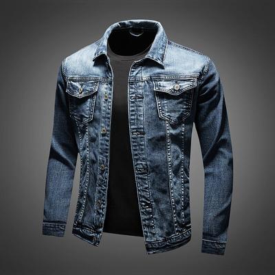 Autumn  Slim Men Denim Jacket Stretch Retro Motorcycle Punk Streetwear Fashion Skateboard Youth Jeans Jacket Plus Size 5xl
