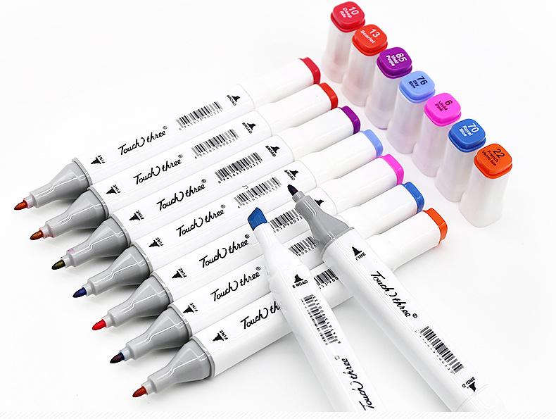 3rd Generation Touch Three Marker Pen Set for Student Hand-Painted Anime Art - Oil-Based Colored Painting Pens