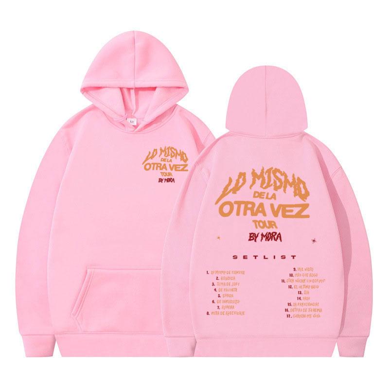 Singer Mora Lo Mismo De La Otra Vez Tour 2025 Print Hoodie Fashion Hip Hop Pullover Unisex Casual Loose High Quality Sweatshirt