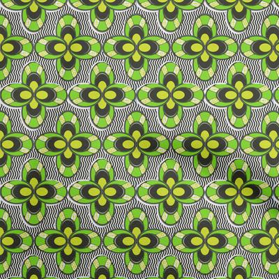 Cotton Flex Green Fabric African Sewing Material Print Fabric by The Yard 40 Inch