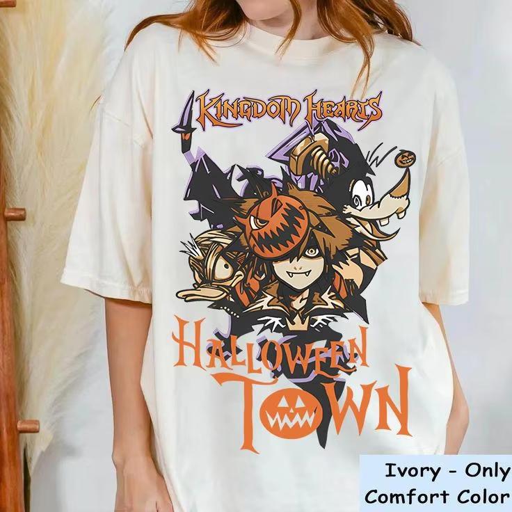 

Kingdom Hearts Halloween Town Donald Goofy Solo Portrait TShirt Disneyland Halloween Family Shirt Birthday Gift 4XL