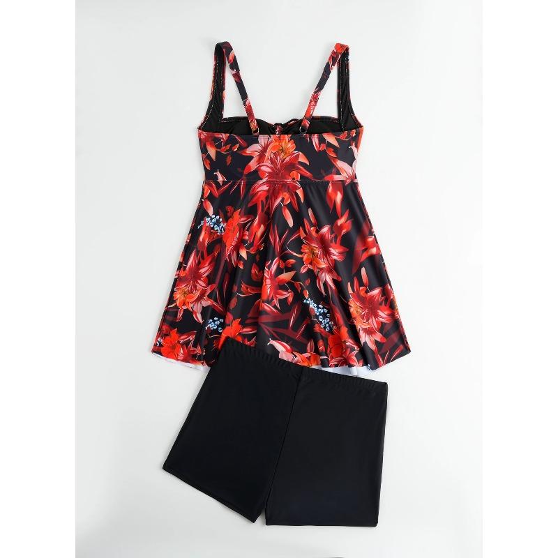 Tankini Set 2026 Two Pieces Swimsuit Women Beach Dress Printed Swimwear Female Bathers Bathing Swimming Swim Suit Beachwear XXL