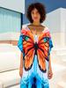 European & American Cotton Print Beach Cover-Up Long Dress - Plus Size Swimsuit Sunscreen Robe