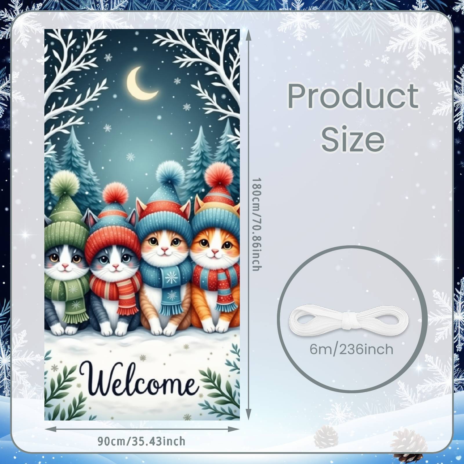 

Snowy Backdrop Colorful Hats Winter Scene Backdrop Display Winter Atmosphere Festive Display For Christmas Event Holiday Pet