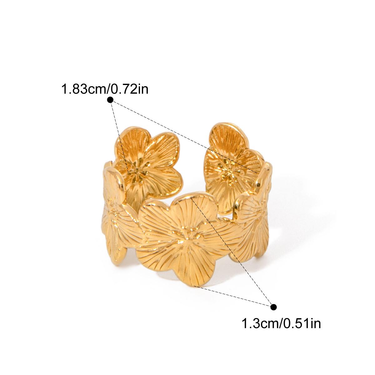 

Yori New Stainless Steel Jewelry Sets Metal Golden 18 K PVD Plated Opening Ring Bangle for Women Waterproof Jewelry