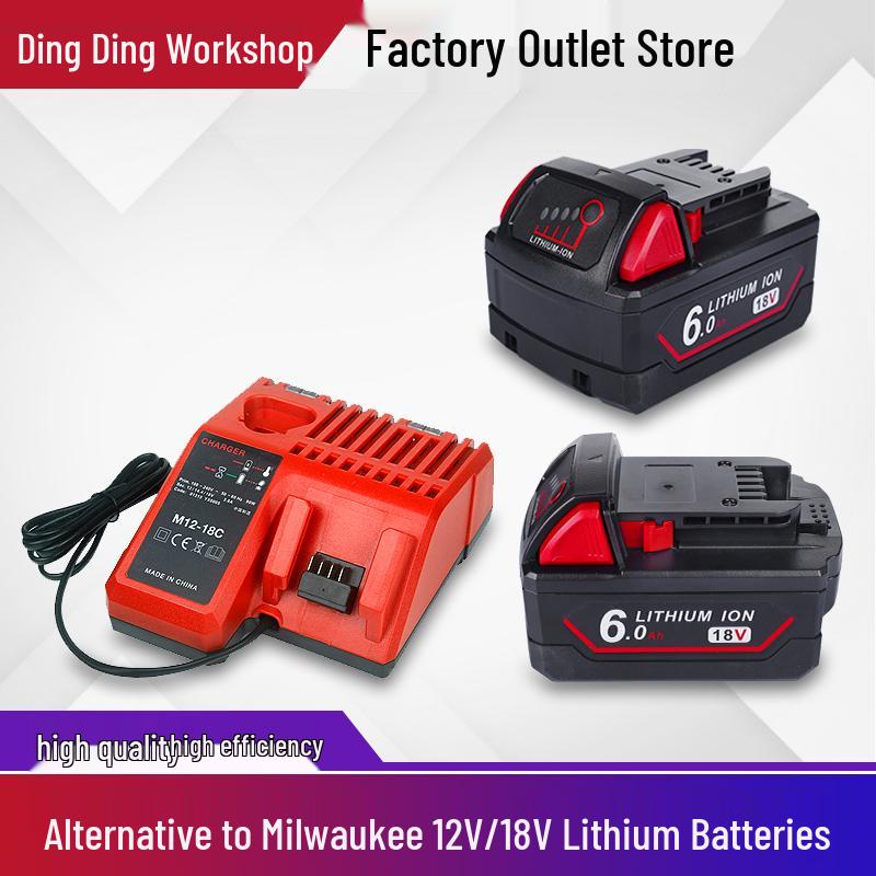 Milwaukee M18 9Ah Battery & Charger Replacement for Power Tools