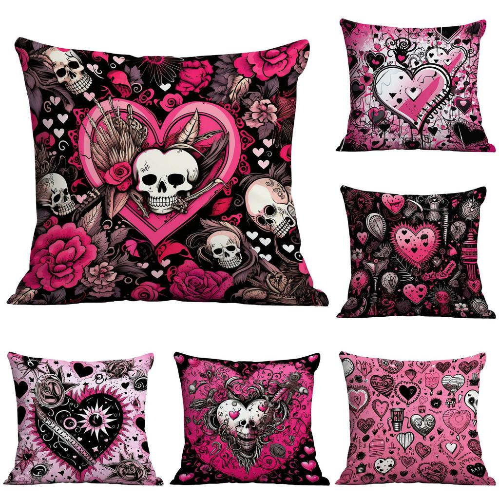 New Valentine's Day Pillow Case Creative Love Punk Print Home Sofa Cushion Pillow Case