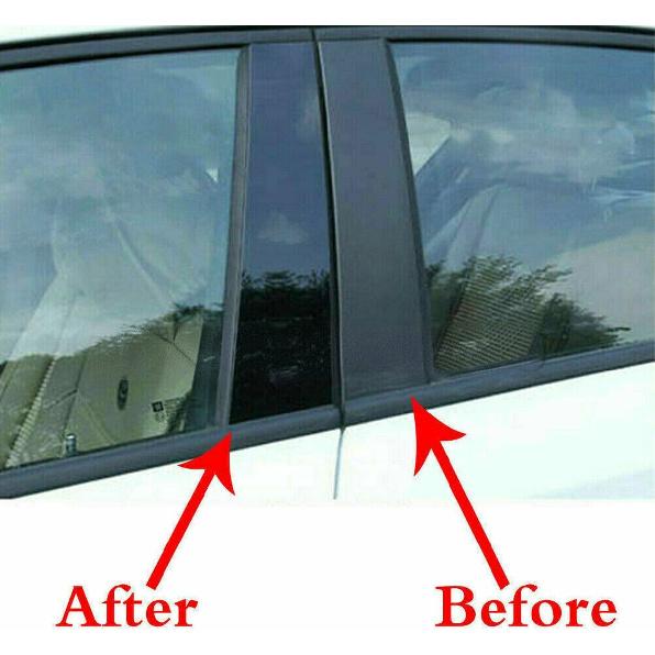 6 Stück Türabdeckungsleisten Säulenverkleidungen Außenfenster Kratzschutz-Aufkleber für 2012 2013 2014 2015 2016 2017 Toyota Camry Piano Glanz Schwarz