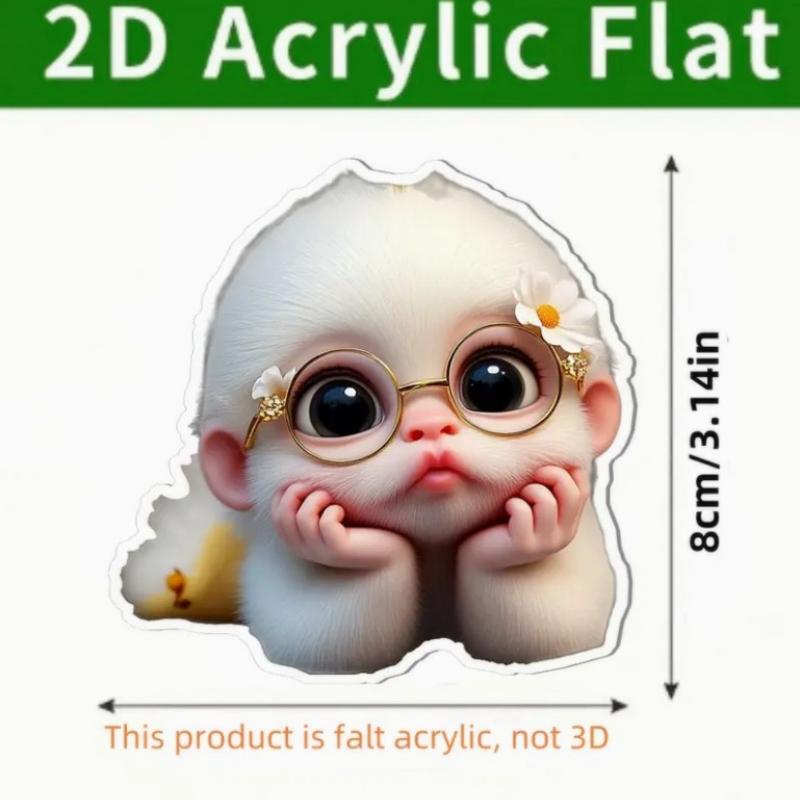 2D Acrylic Pendant Hanging Ornament with Lanyard Easy To Hang Cartoon Monkey