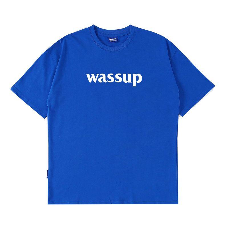 Wassup Heods Simple T-Shirt with Built-In Trendy Solid Color Pure Cotton Casual Top for Men and Women Official Store