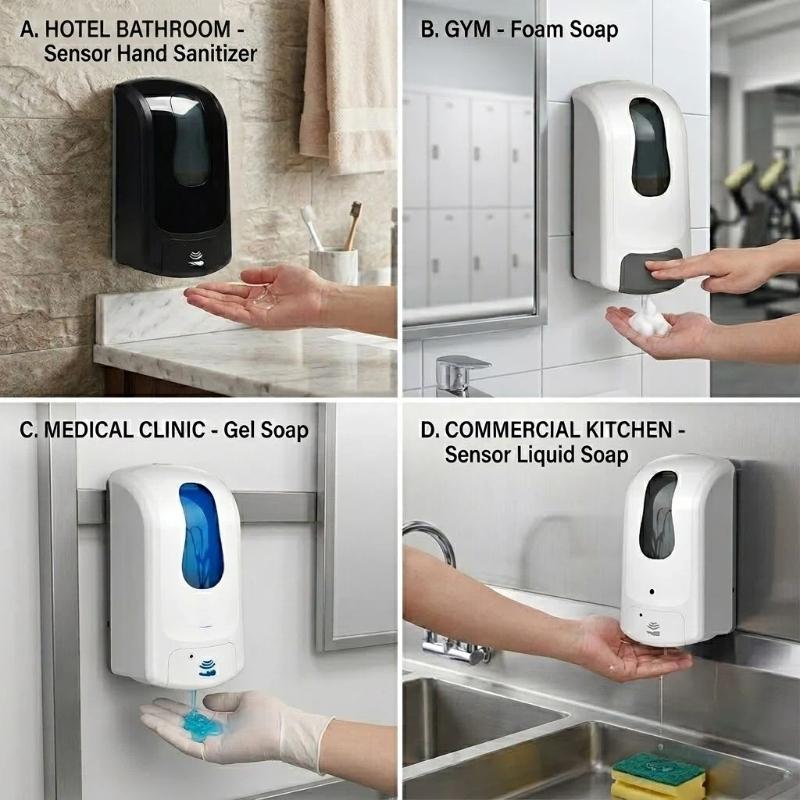 Plastic Commercial Wall Mounted Soap Dispensers Manufacturer Automatic Touchless Sensor Hand Liquid Foam Soap Dispenser