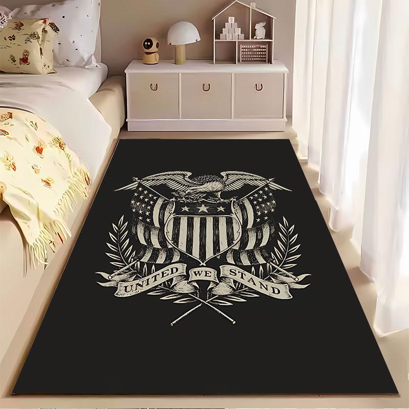 Eagle Emblem with Flags suitable as a non-slip mat for the living room or bedroom sofa