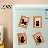 Cute Pumpkin Spooky Ornaments Wooden Black Cat Fridge Magnet, Seasonal Cartoon Kitchen Bathroom Decor, Autumn Home Decorations Theme Photo Frame