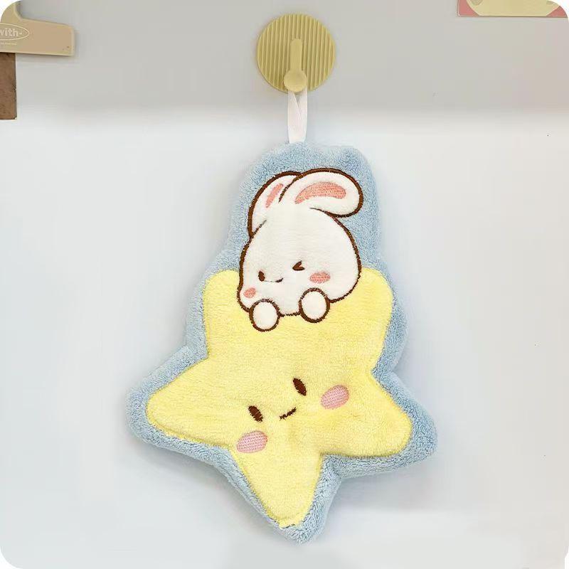 Cute Cartoon Hanging Hand Towel - Absorbent, Thickened Bathroom or Kitchen Dishcloth