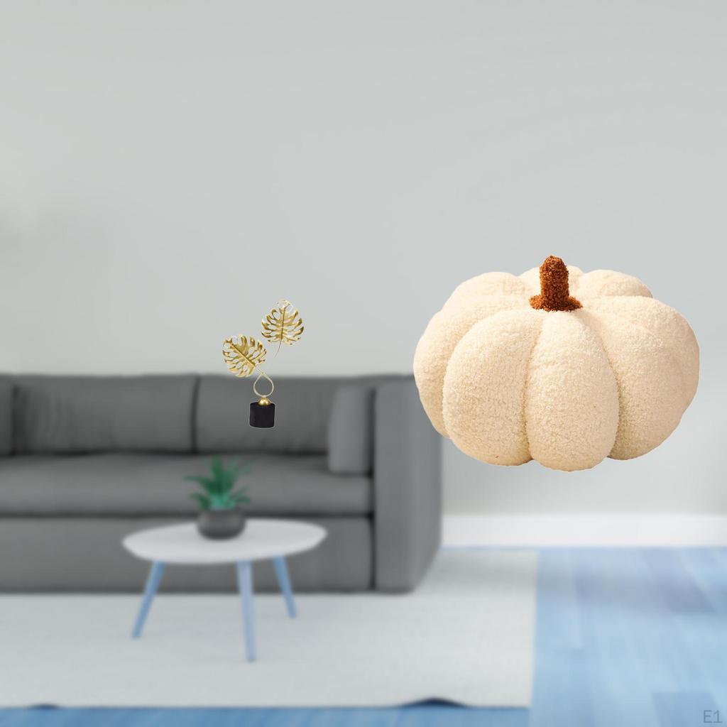 Pumpkin Sculpture Pillow Ornament Collectible Artwork Decorative Statue for Desk Sofa Bed Cabinet