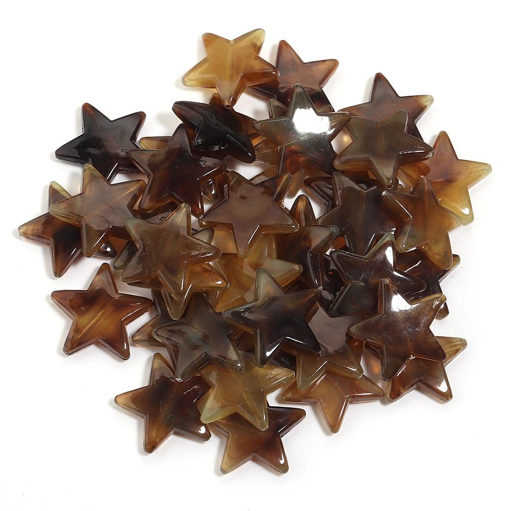 50pcs/lot 21mm Acrylic Star Beads Colorful Pentagram Cloud Loose Spacer Beads for Jewelry Making DIY Necklace Bracelets Keychain