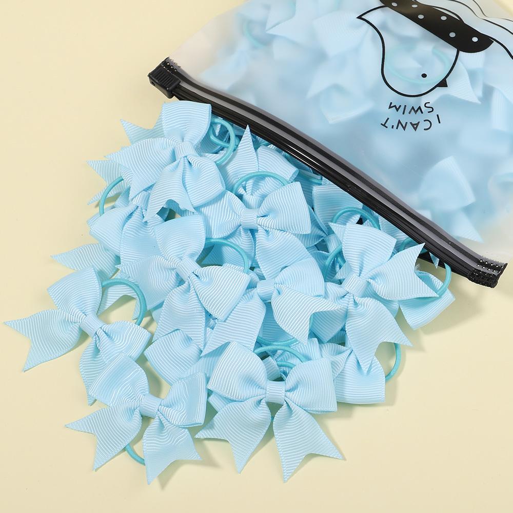 5Pcs/lot Grosgrain Ribbon Pigtail Hair Bows Elastic Hair Ties Hair Bands Holders Baby Hair Accessories for Baby Girls Infants
