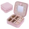 Compact Anti-Oxidation Jewelry Box with Mirror for Earrings, Rings, and Nail Accessories