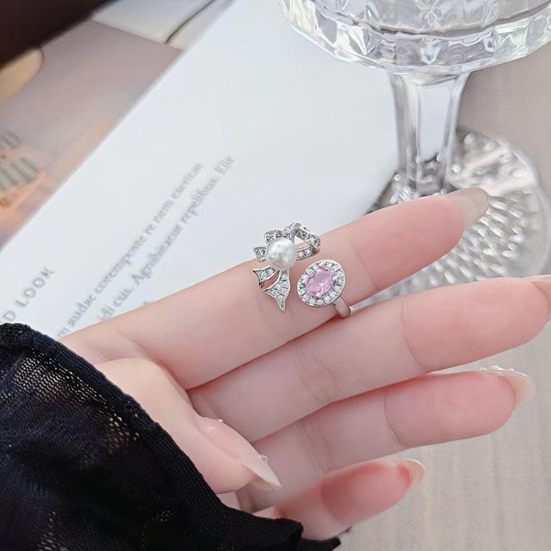 Light Luxury Elegant Personality Geometric Wide Face Open Ring Women'S Premium Gypsy Super Shine Micro Zircon Ring